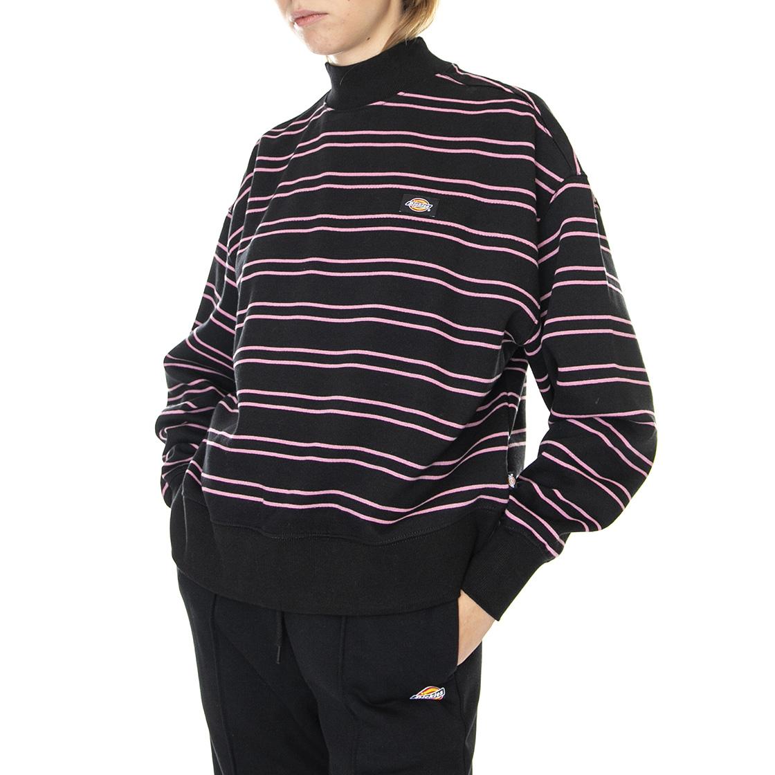 Westover Stripe Sweat Black - Felpa Mezzo Collo Donna Nera / Multicolore DK0A4Y2LBLK1  DICKIES 