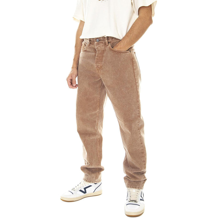 Newel Pant Hamilton Brown Worn Washed - Pantaloni Denim Jeans Uomo Marroni I029148-HZWD  CARHARTT WIP 