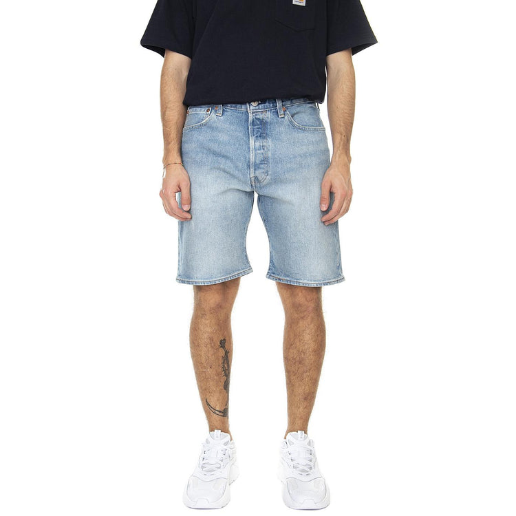 501 Original Short To The Millenium Short Light Indigo Worn In - Bermuda Denim Jeans Uomo Blu 36512-0186  LEVIS 