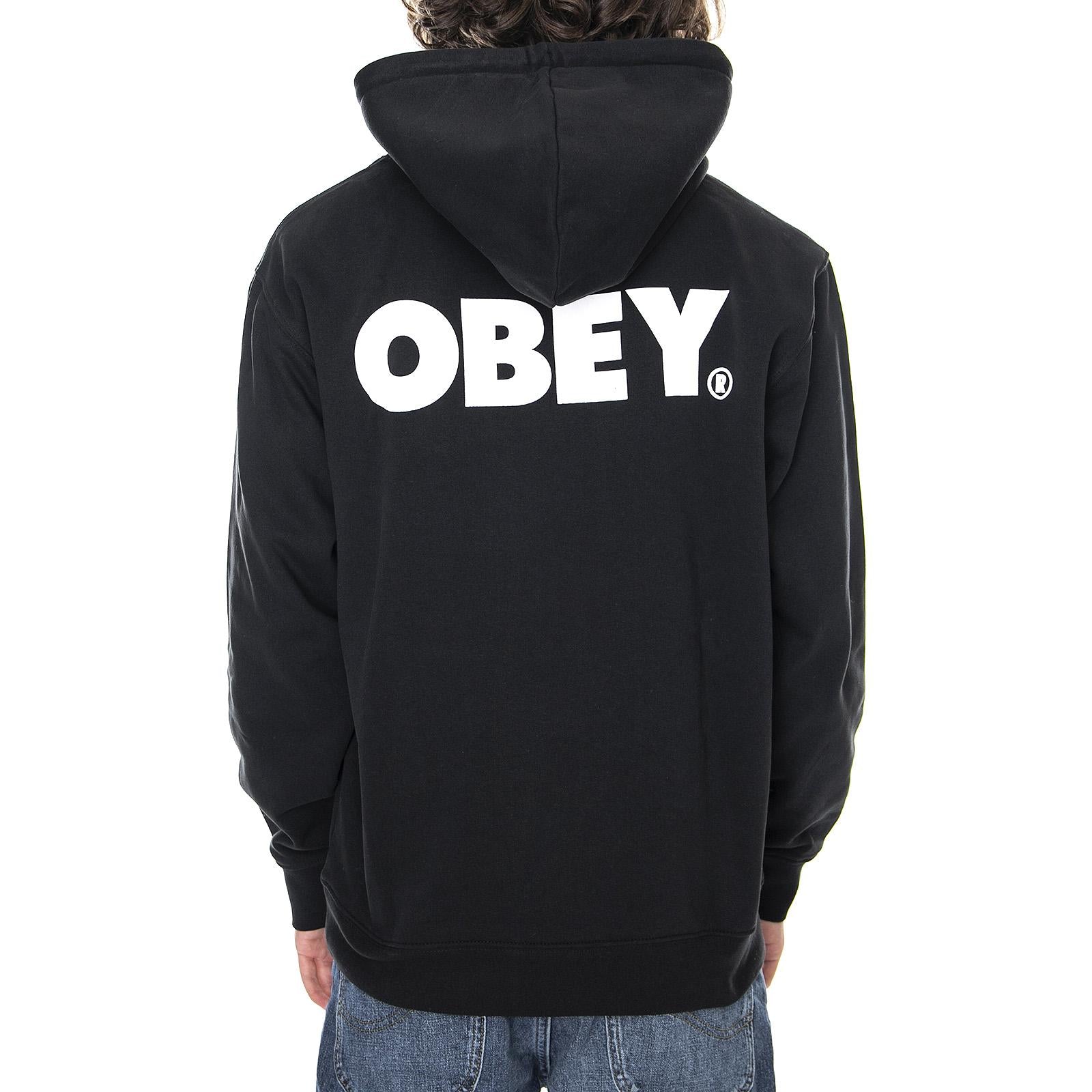 Bold Premium Hooded Fleece Sweatshirt - Black - Felpa con Cappuccio Uomo Nera 112842349-BLK  OBEY 