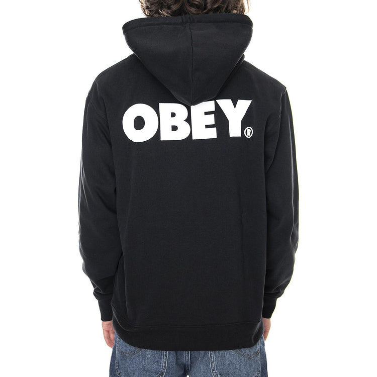 Bold Premium Hooded Fleece Sweatshirt - Black - Felpa con Cappuccio Uomo Nera 112842349-BLK  OBEY 