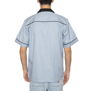 S/S Bowl Shirt Blue Fog / Black - Camicia Maniche Corte Uomo Blu I035153.31WXX  CARHARTT WIP 