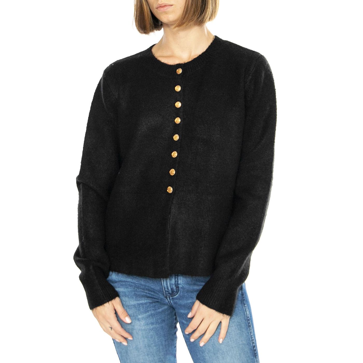 Cárdigan Botón Joya Negro - Cardigan Donna Nero 43W/10708  WILD PONY 
