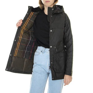 Cassley Wax Olive Classic - Giacca Invernale con Cappuccio Donna Marrone 222MLWX1080-OL71  BARBOUR 
