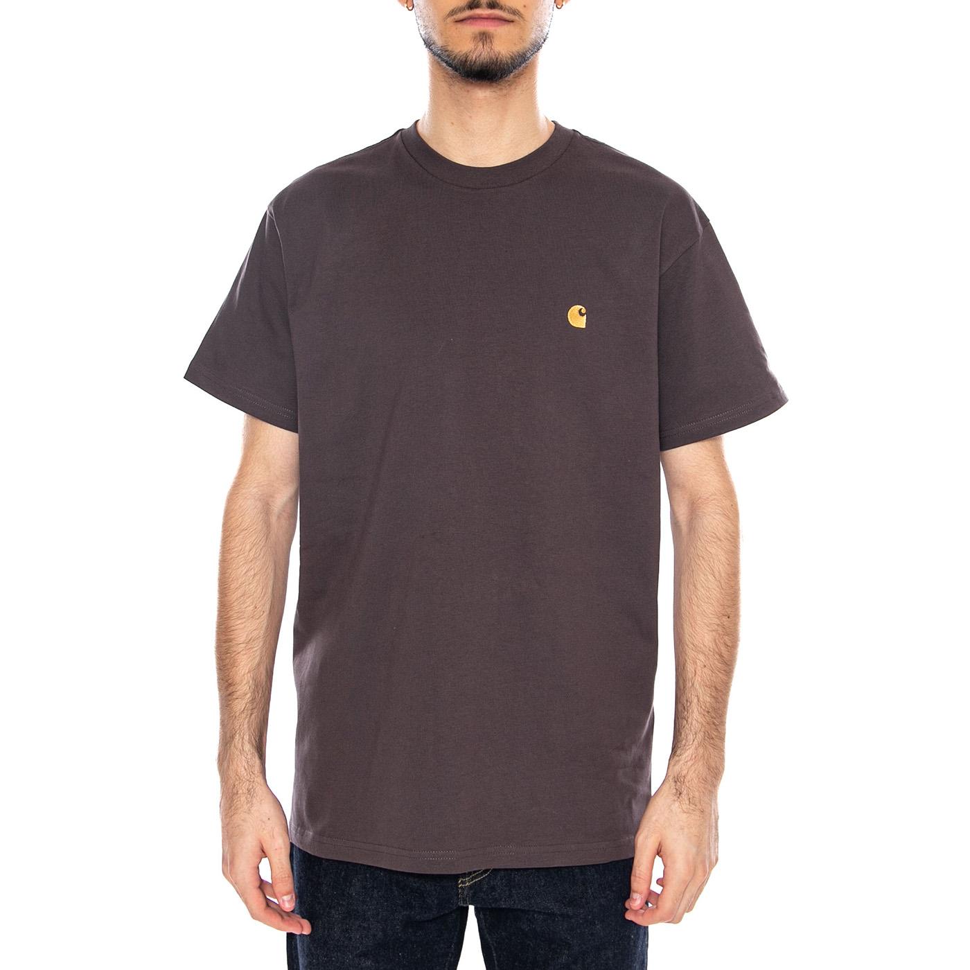 S/S Chase T-Shirt Shale / Gold - Maglietta Girocollo Uomo Marrone I026391 3LNXX CARHARTT WIP 