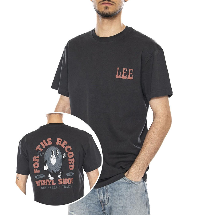 LEE VINYL TEE WASHED BLACK - Maglietta Girocollo Uomo Nera 112376460 BLK LEE 