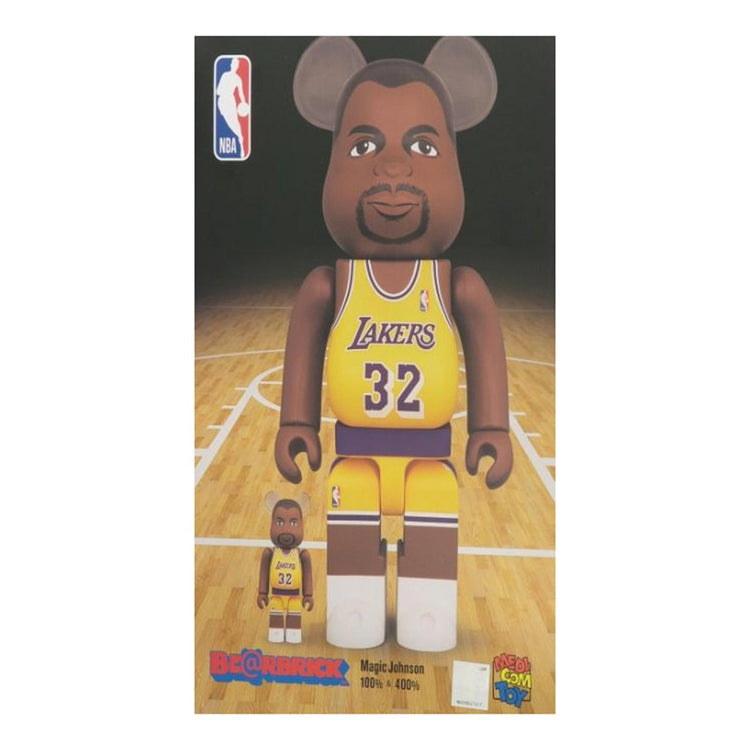 BE@RBRICK Magic Johnson (Los Angeles Lakers) 100% & 400% - Toy Medicom Multicolore NAGICM  MEDICOM TOY 