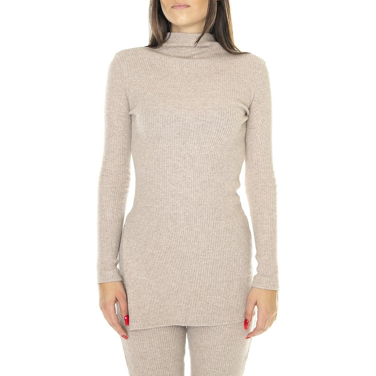 Taupe Ivy Knitted Top - Maglia Donna Beige WKN00155  THINKING 