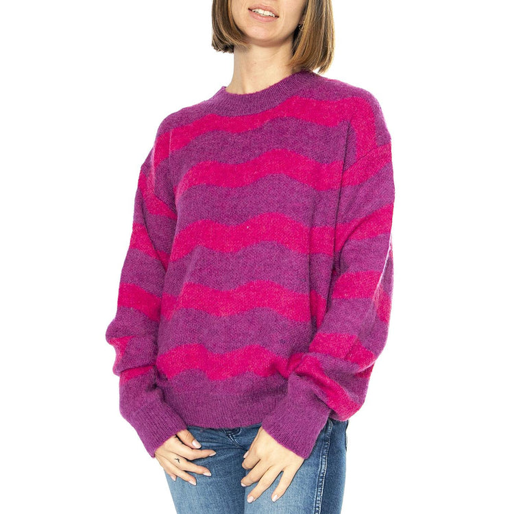 Jersey Rayas Berenjena y Fucsia - Maglione Donna Multicolore 43W/10623  WILD PONY 