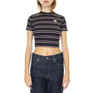 Westover Stripe Tee SS w Black / Foxglove - Maglietta Girocollo Donna Nera / Multicolore DK0A4Y1DD391  DICKIES 