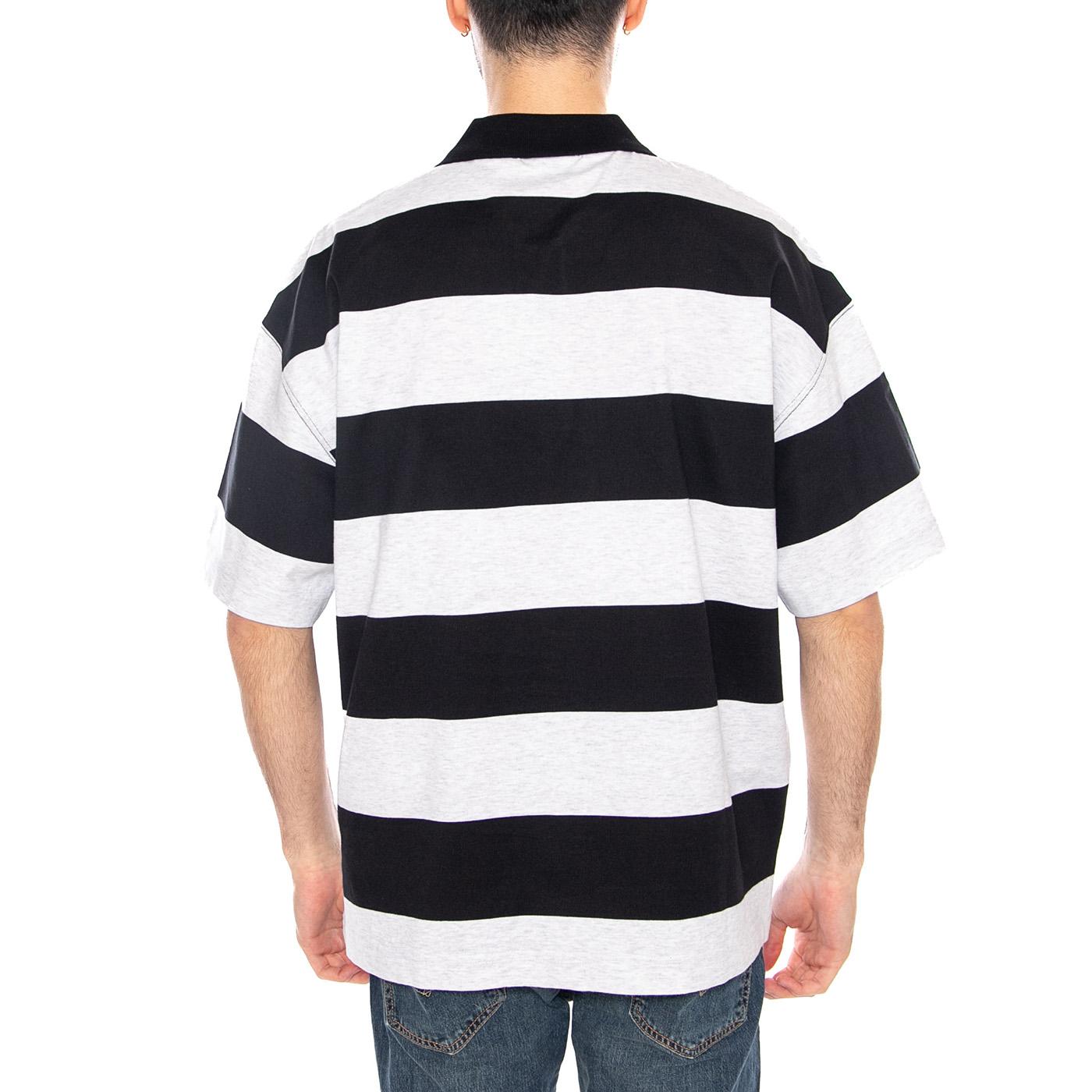 S/S Delray Polo Delray Stripe, Black - Polo Uomo Bianca / Nera I036187 3LDXX CARHARTT WIP 