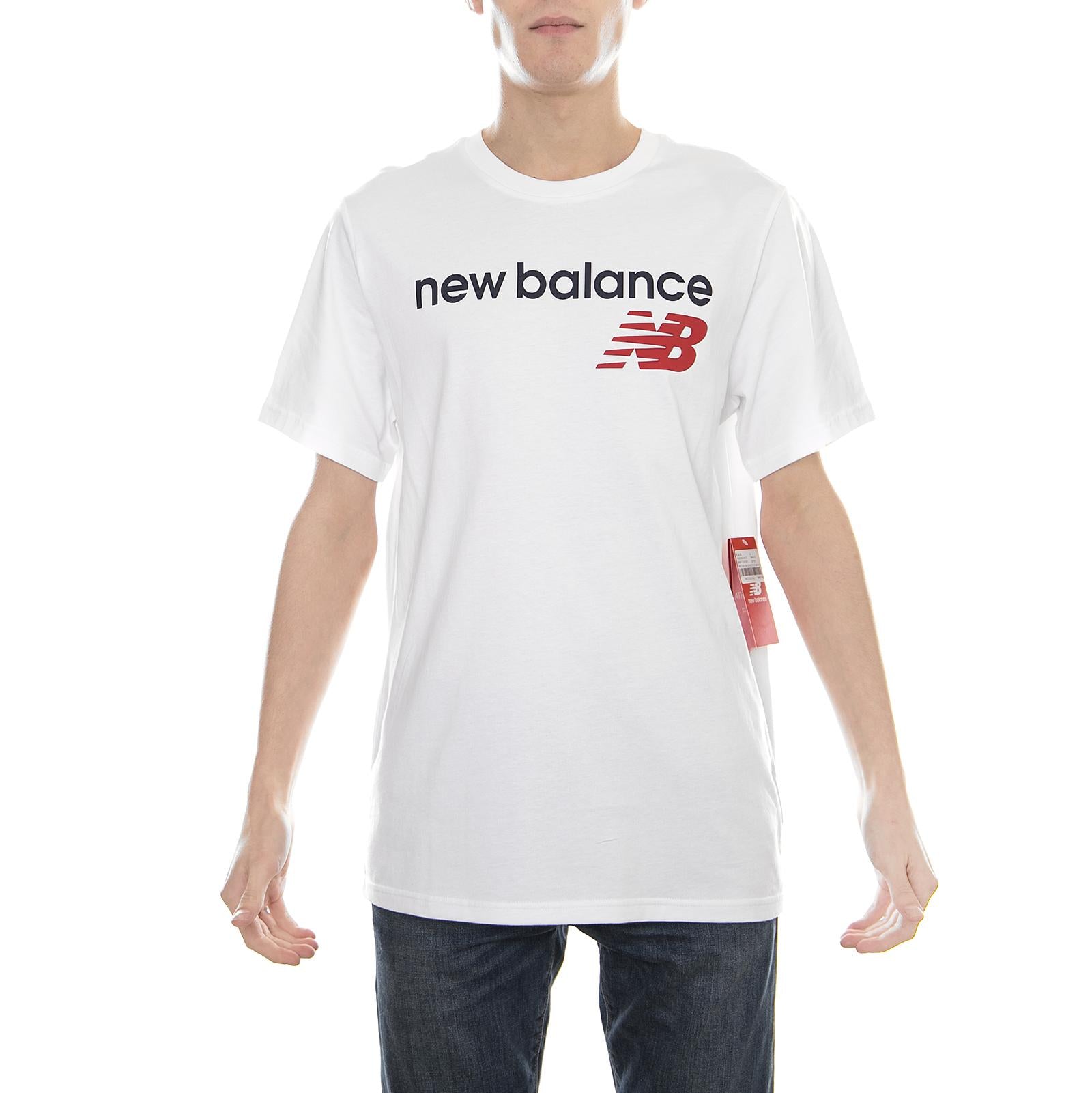 MT73581 NB ATHLETICS MAIN LOGO TEE White - T-Shirt MC NBMT73581WT  NEW BALANCE 