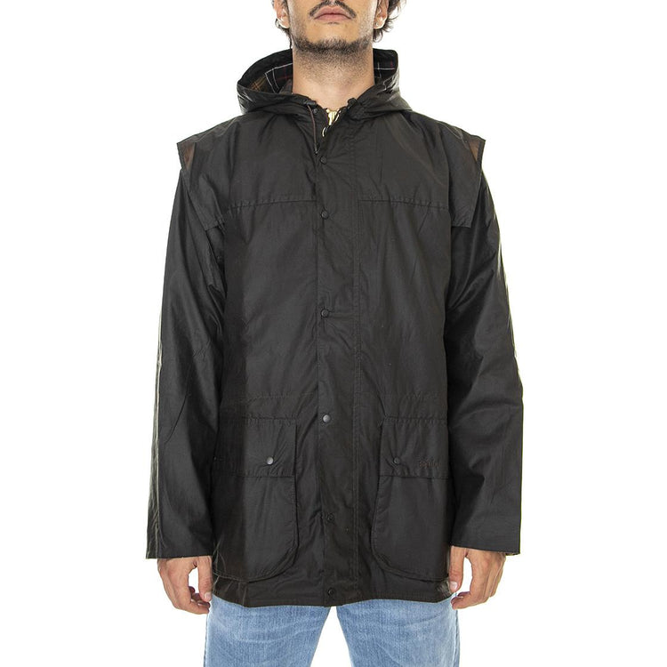 Classic Durham Wax Jacket Olive - Giacca Invernale con Cappuccio Uomo Marrone FW22-MWX0011-SG31  BARBOUR 