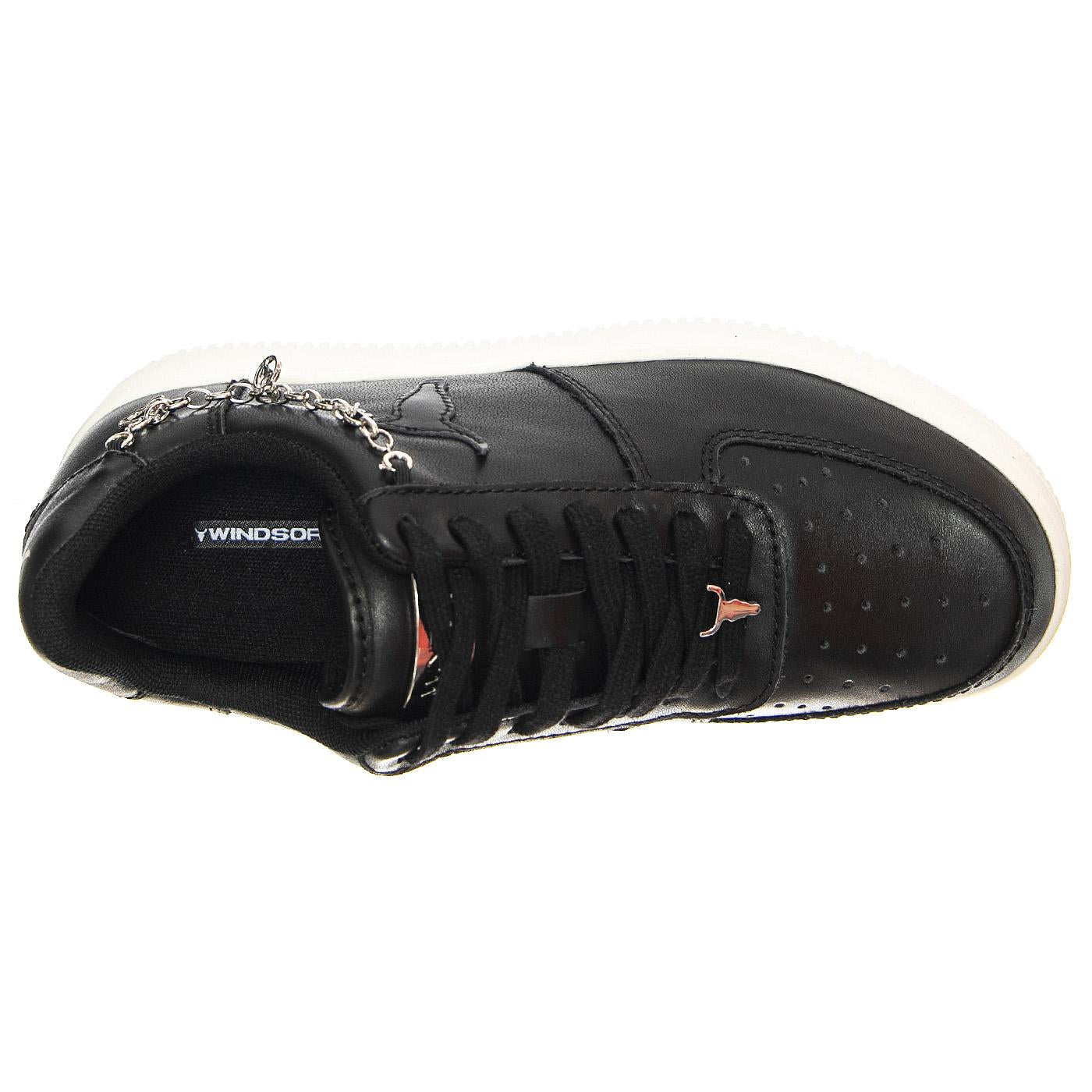 Roses Black / Silver / White - Scarpe Stringate Profilo Basso Donna Nere WSPROSES-BLKSIL  WINDSOR SMITH 