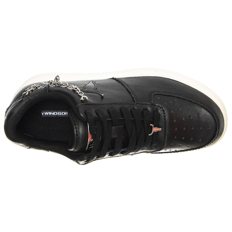 Roses Black / Silver / White - Scarpe Stringate Profilo Basso Donna Nere WSPROSES-BLKSIL  WINDSOR SMITH 