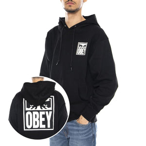 Obey Eyes Icon 2 Fleece Black -- Felpa con Cappuccio Nera 117462142 BLK OBEY 