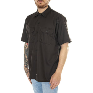 Work Shirt SS Rec Brown - Camicia Maniche Corte Uomo Marrone DK0A4XK7DBX1  DICKIES 