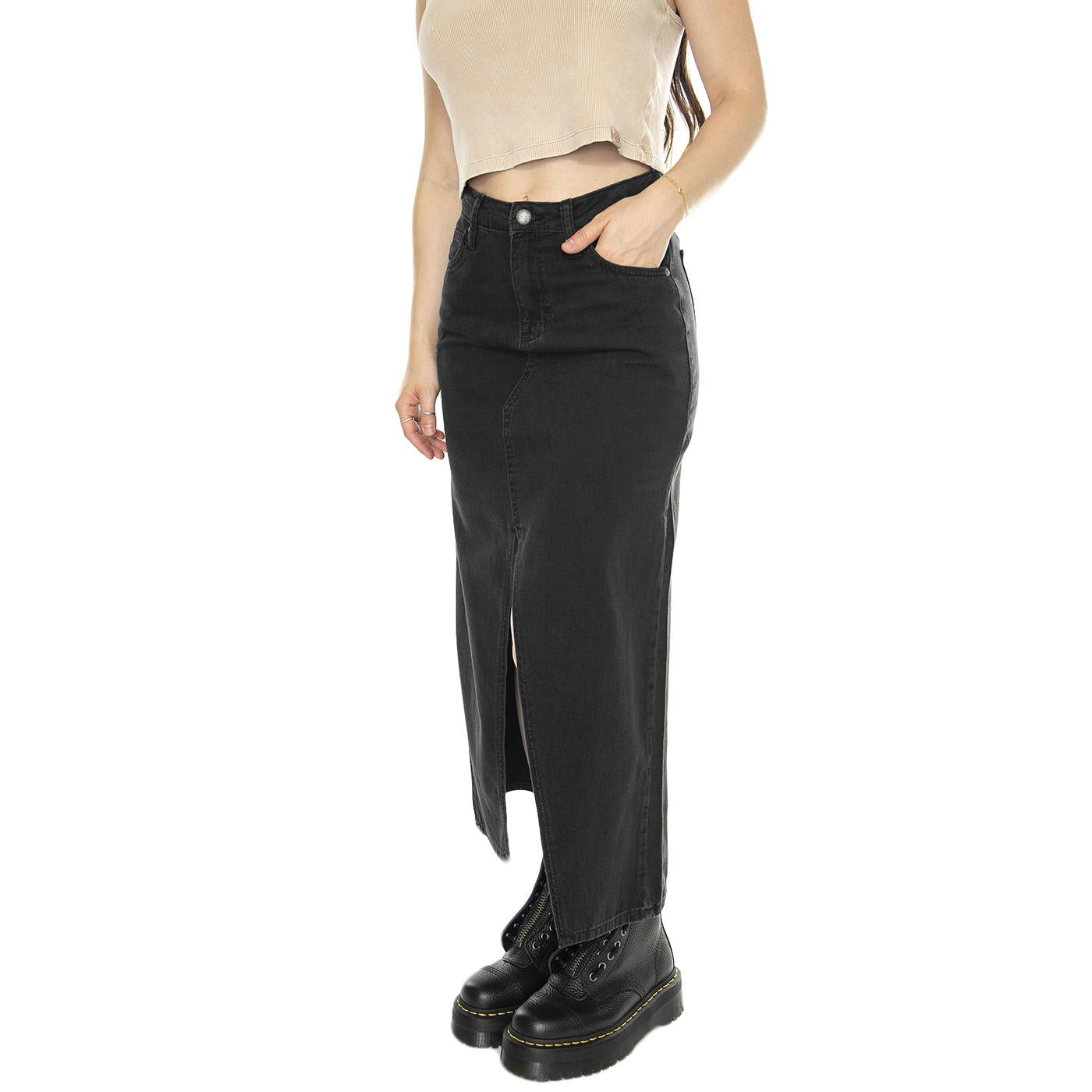 Maxi Skirt Into The Shadow Black - Gonna Nera 112348977  LEE 