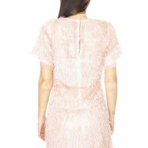 Top de Manga Corta con Flecos Rosa - Top Donna Rosa 31W/11251  WILD PONY 