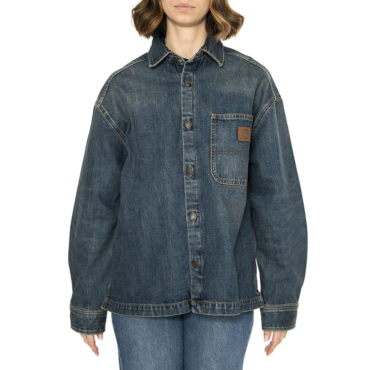 W' Lovilia Shirt Jac Blue - Camicia / Giacca Donna Denim Jeans Blu I034461.014Q  CARHARTT WIP 