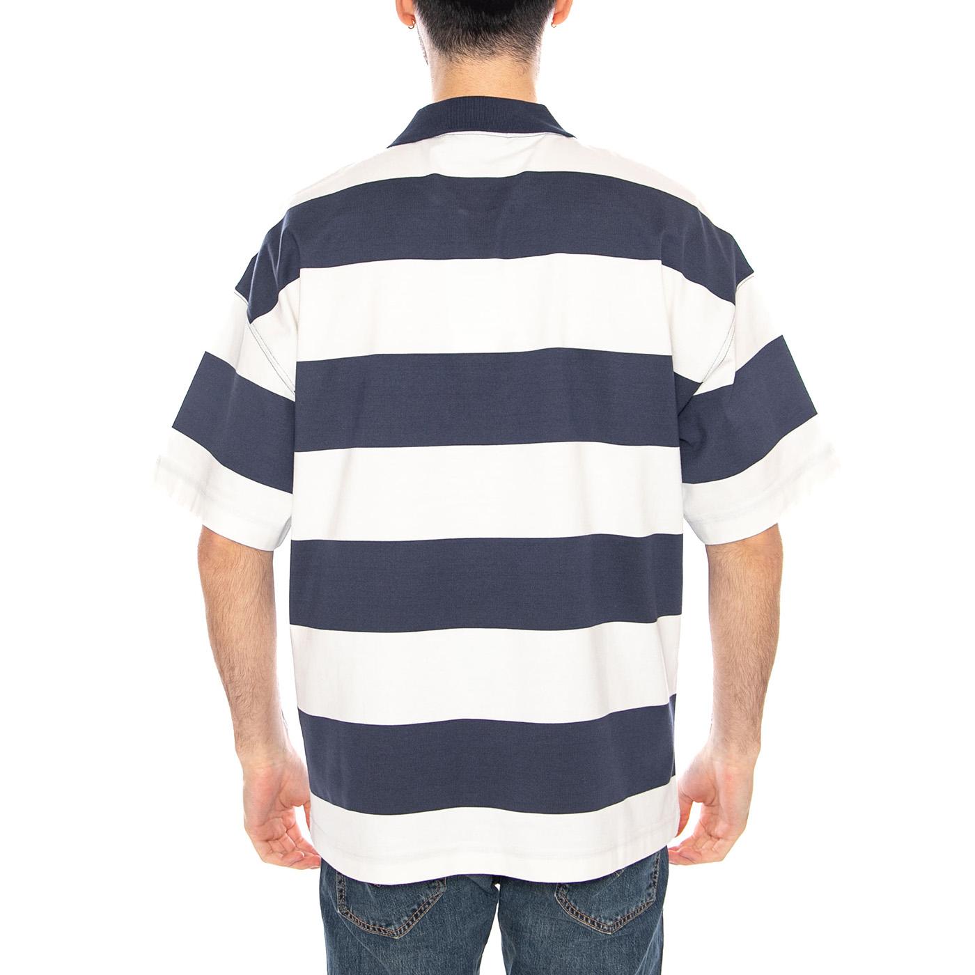 S/S Delray Polo Delray Stripe, Blue - Polo Uomo Bianca / Blu I036187 3LEXX CARHARTT WIP 
