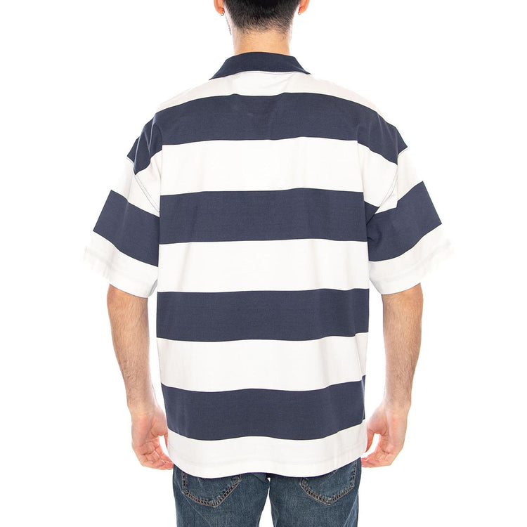 S/S Delray Polo Delray Stripe, Blue - Polo Uomo Bianca / Blu I036187 3LEXX CARHARTT WIP 