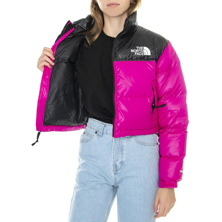W' Nuptse Jacket Fuchsia / Black - Giacca Invernale Donna Viola NF0A5GGE146  THE NORTH FACE 