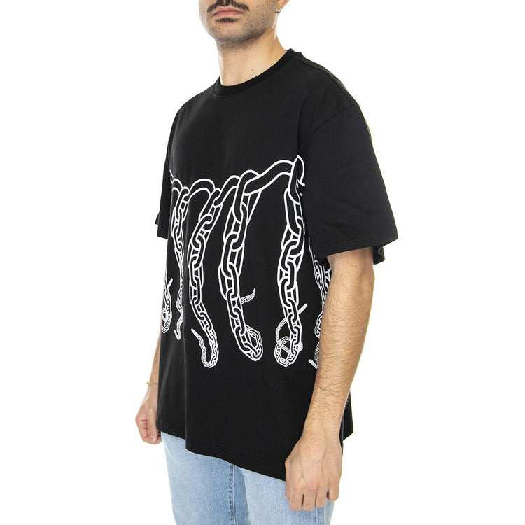 Octopus Chain Tee Black - Maglietta Girocollo Uomo Nera 23SOTS32-BLACK  OCTOPUS 