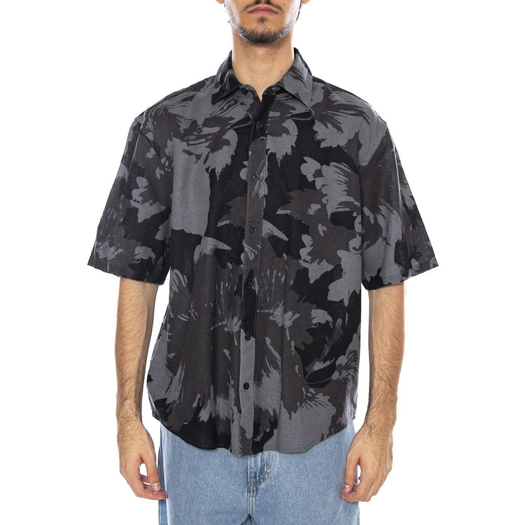 Onscaiden Life SS Relax AOP Linen Shirt Black - Camicia Maniche Corte Uomo Multicolore 22032123-CA  ONLY & SONS 