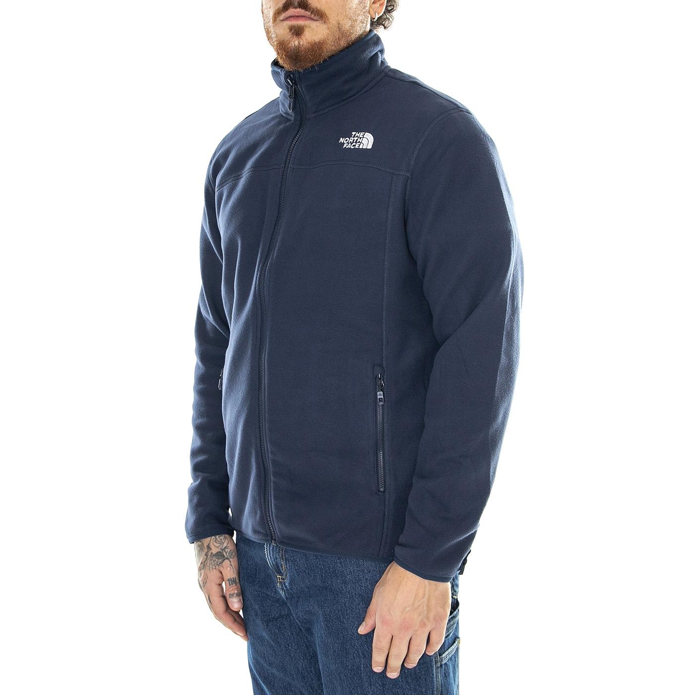 M 100 Glacier Fullzip EU Summit Navy - Felpa con Cappuccio Uomo Blu NF0A855X8K21  THE NORTH FACE 