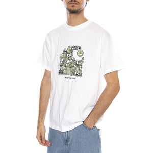 S/S Beaker T-Shirt White - Maglietta Girocollo Uomo Biancac I035456.02XX  CARHARTT WIP 
