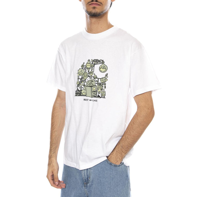 S/S Beaker T-Shirt White - Maglietta Girocollo Uomo Biancac I035456.02XX  CARHARTT WIP 