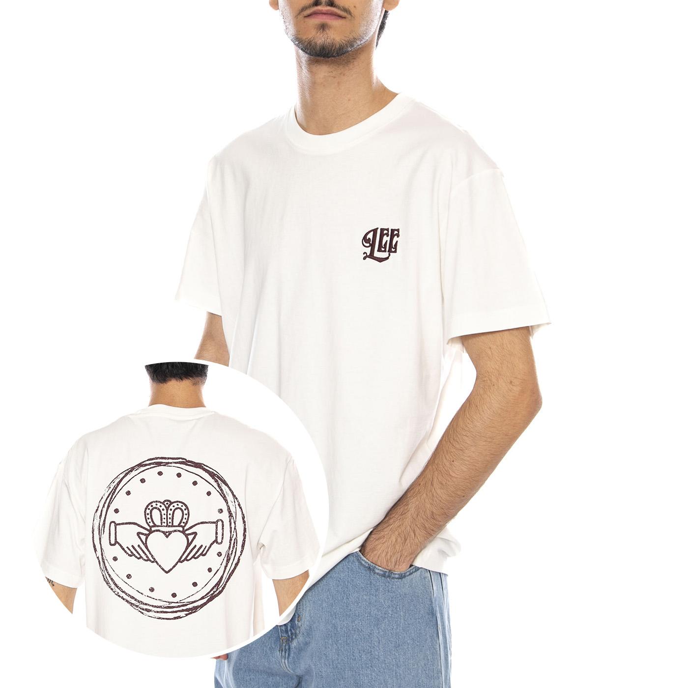 Relaxed Graphic Tee Ecru - Maglietta Girocollo Uomo Panna 112370511  LEE 