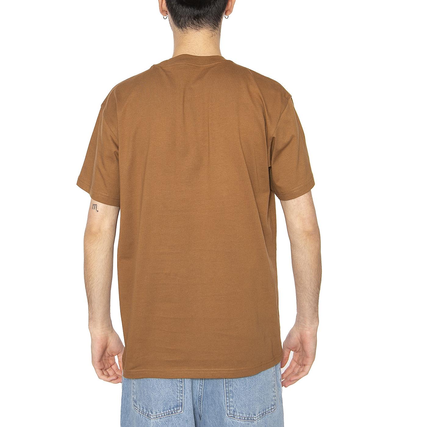 S/S Pocket Heart T-Shirt Hamilton Brown - Maglietta Girocollo Uomo Marrone I032128.HZXX  CARHARTT WIP 