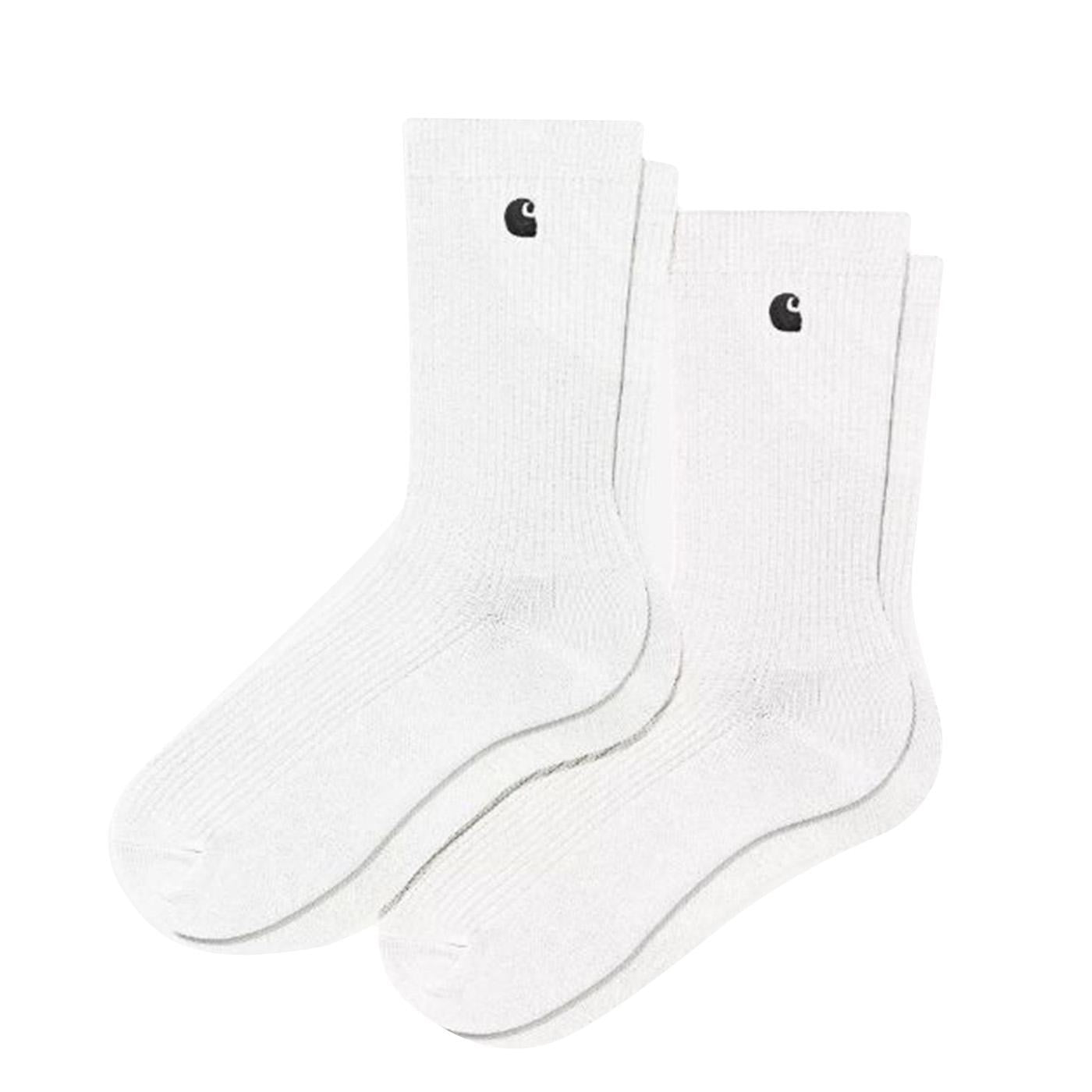 Madison Pack Socks White / Black + White / Black - Set da Due Paia di Calzini Bianchi con Logo C I034572.1A6XX . CARHARTT WIP 