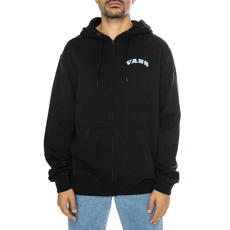 True Waves Classic Ft Full Zip Black - Felpa con Zip e Cappuccio Uomo Nera VN000KJ1BLK1  VANS 