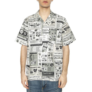 S/S Catalogue Shirt Catalogue Print, Neutral - Camicia Maniche Corte Uomo Multicolore I034548.2UEXX  CARHARTT WIP 
