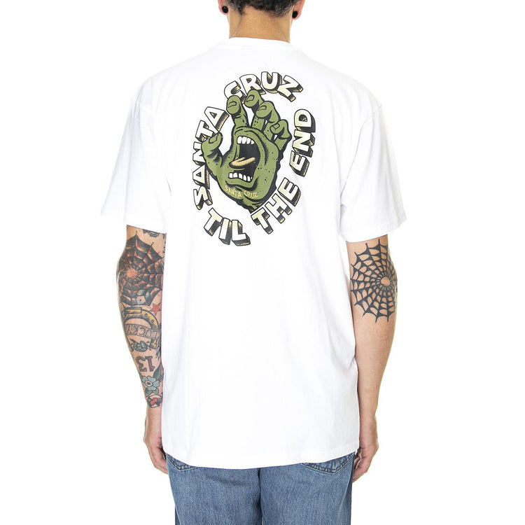 Til The End Hand T-Shirt White - Maglietta Girocollo Uomo Bianca SCA-TEE-8451  SANTA CRUZ 
