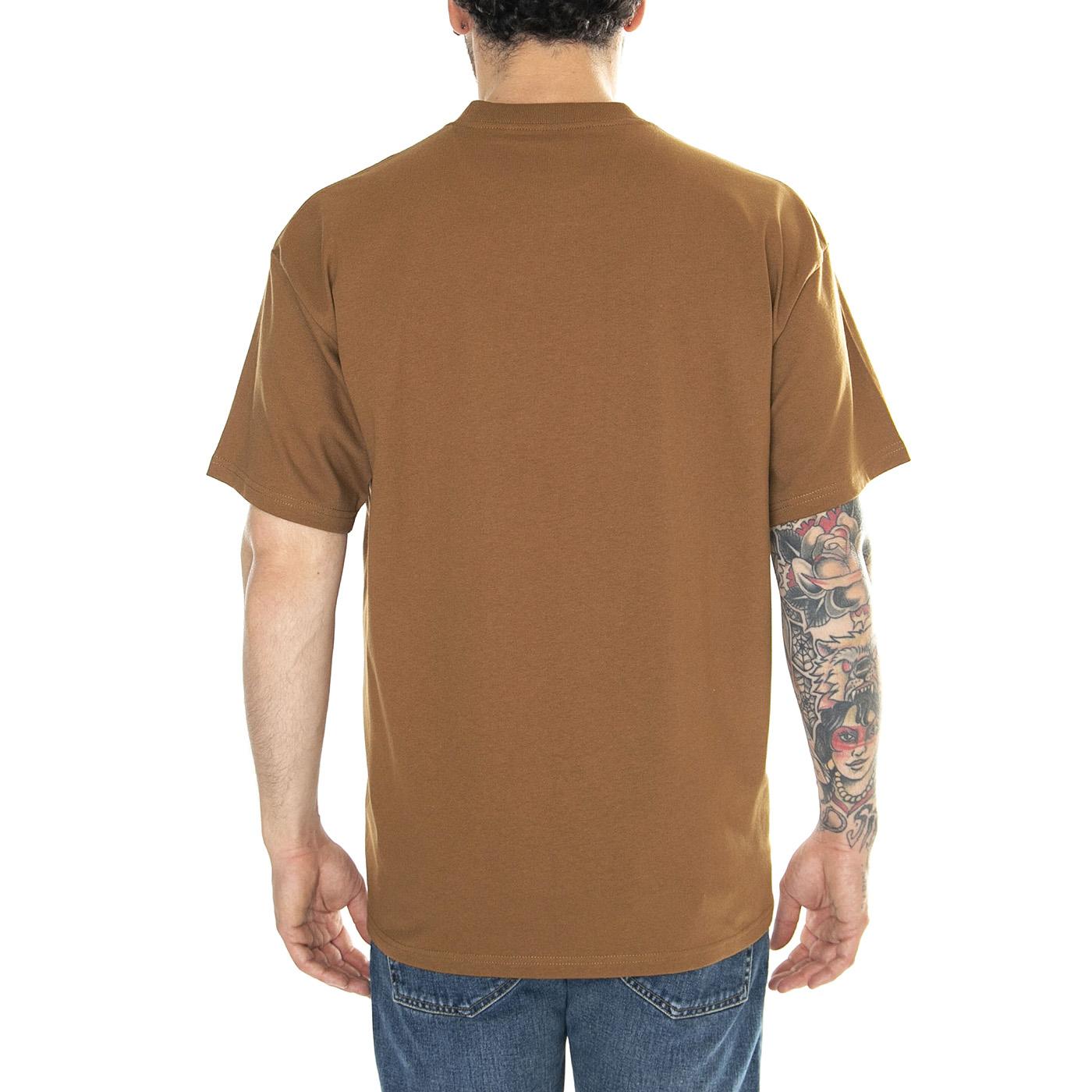 S/S Icons T-Shirt Hamilton Brown / Black - Maglietta Girocollo Uomo Marrone I033271.08WXX  CARHARTT WIP 
