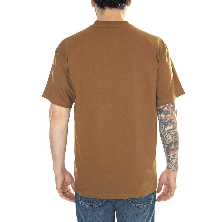S/S Icons T-Shirt Hamilton Brown / Black - Maglietta Girocollo Uomo Marrone I033271.08WXX  CARHARTT WIP 