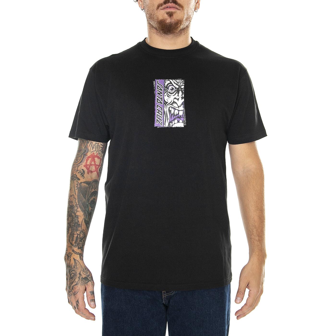 M' Roskopp Rigid Face Front Black - Maglietta Girocollo Uomo Nera Roskopp Rigid Face Front Black  SANTA CRUZ 