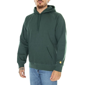 Hooded Chase Sweat Discovery Green / Gold - Felpa con Cappuccio Uomo Verde I026384.1NVXX  CARHARTT WIP 