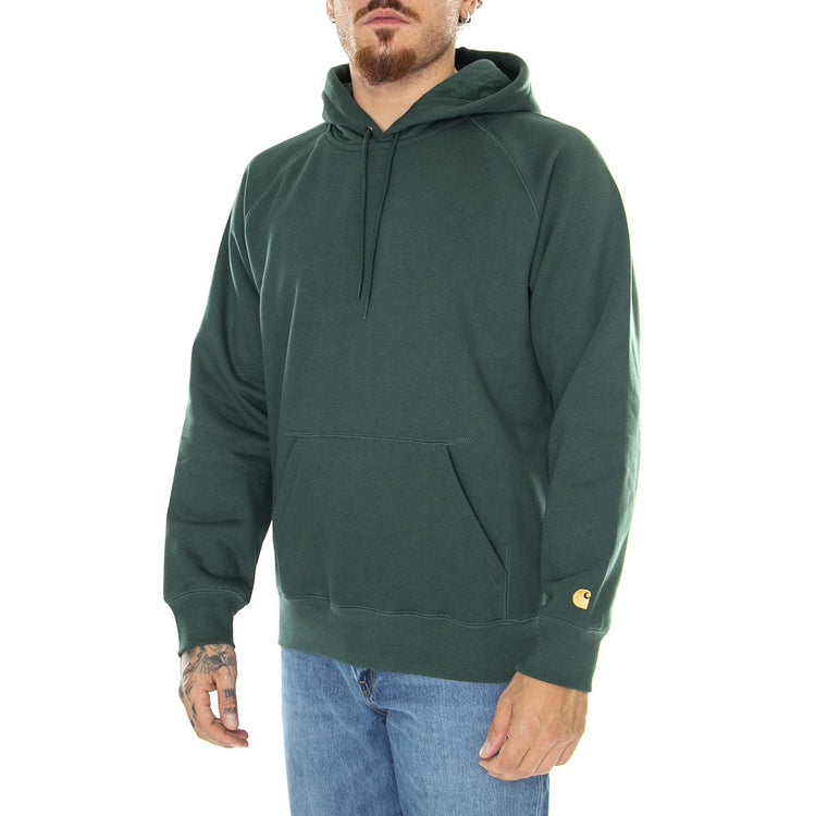 Hooded Chase Sweat Discovery Green / Gold - Felpa con Cappuccio Uomo Verde I026384.1NVXX  CARHARTT WIP 