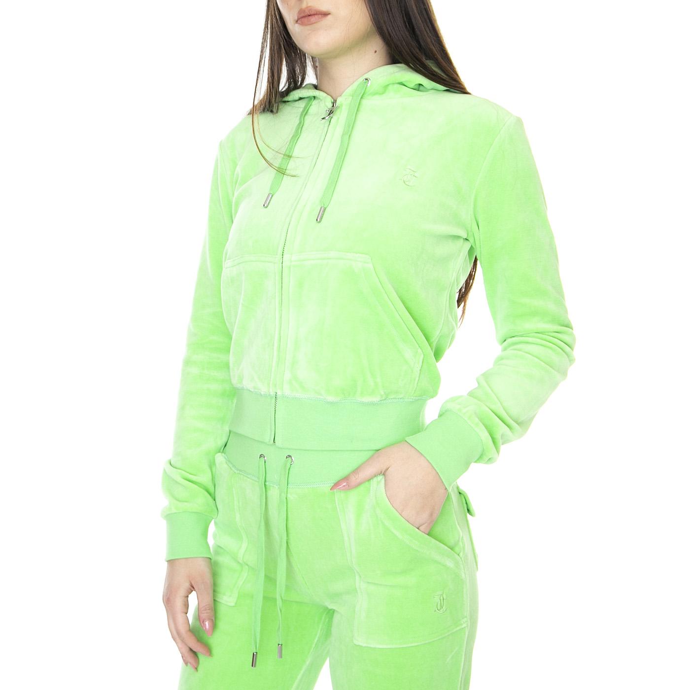 Cotton Rich Robertson Hoodie Summer Green - Felpa con Cappuccio e Zip Donna Verde JUCJCCA221001-SUM  JUICY COUTURE 