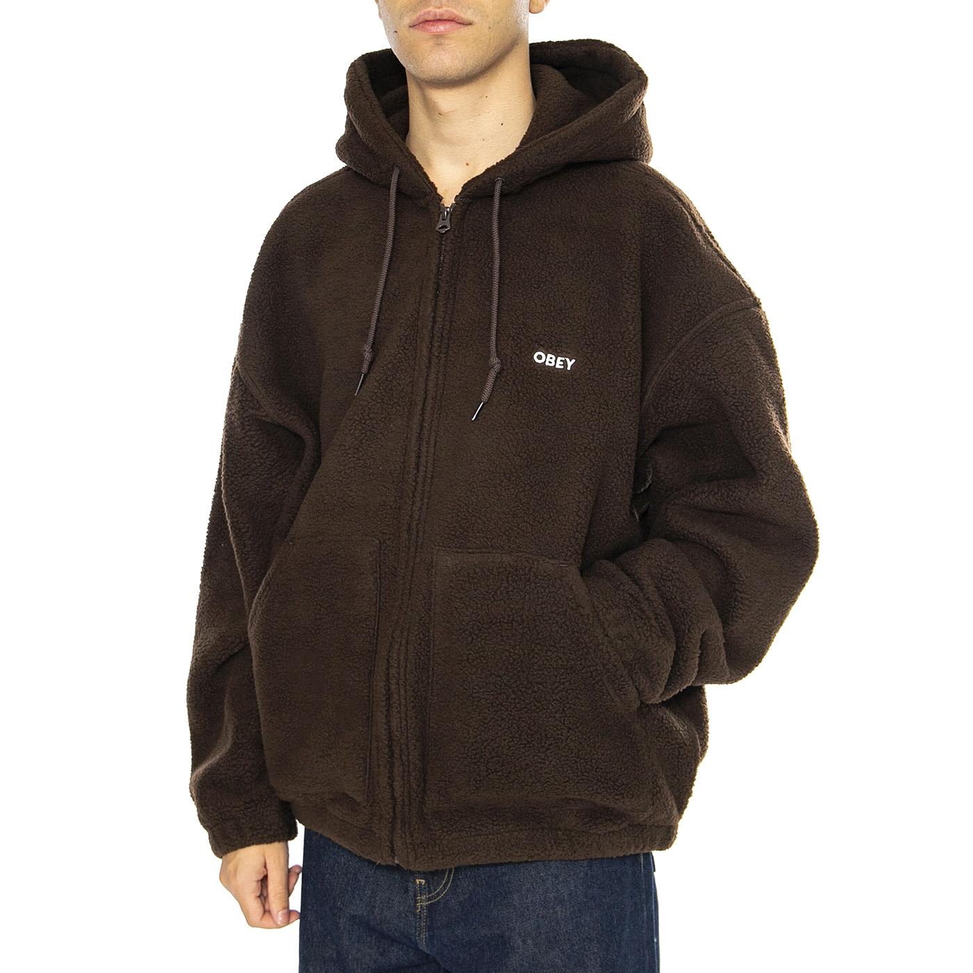 Gaze II Hooded Jacket Java Brown - Felpa con Cappuccio Uomo Marrone 121800542-JVA  OBEY 