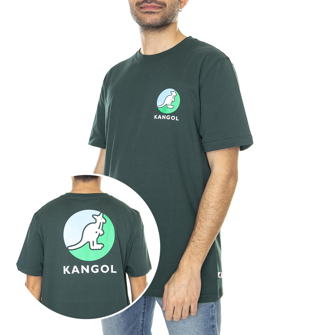 LOGO Heritage Pine - Maglietta Girocollo Uomo Verde KAF22UTS220-133  KANGOL 