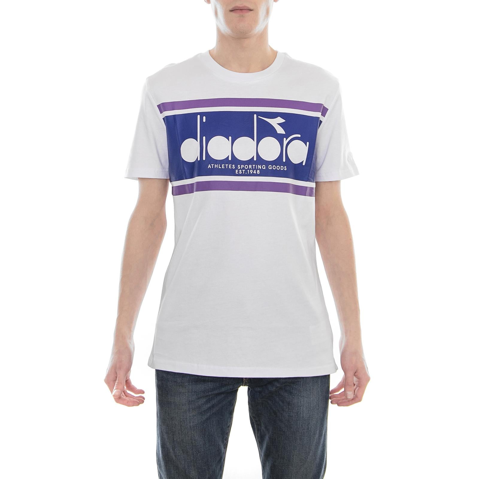 T-SHIRT SS SPECTRA OPTICAL WHITE/NAVY 502.173796-C7321  DIADORA 