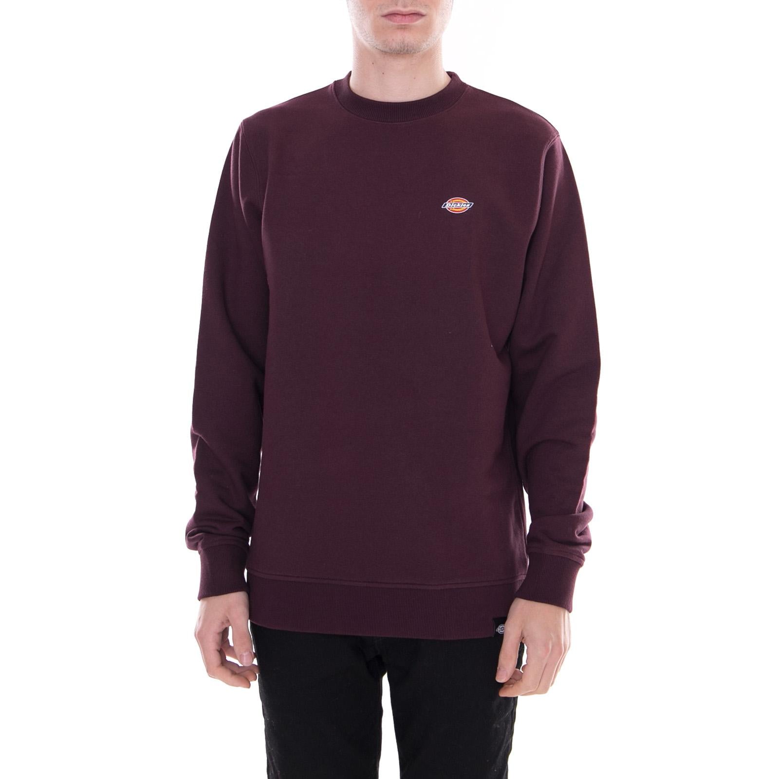 Mens Seabrook Crew-Neck Sweatshirt - Maroon - Felpa Girocollo Uomo Bordeaux 02 200203-MR . DICKIES 