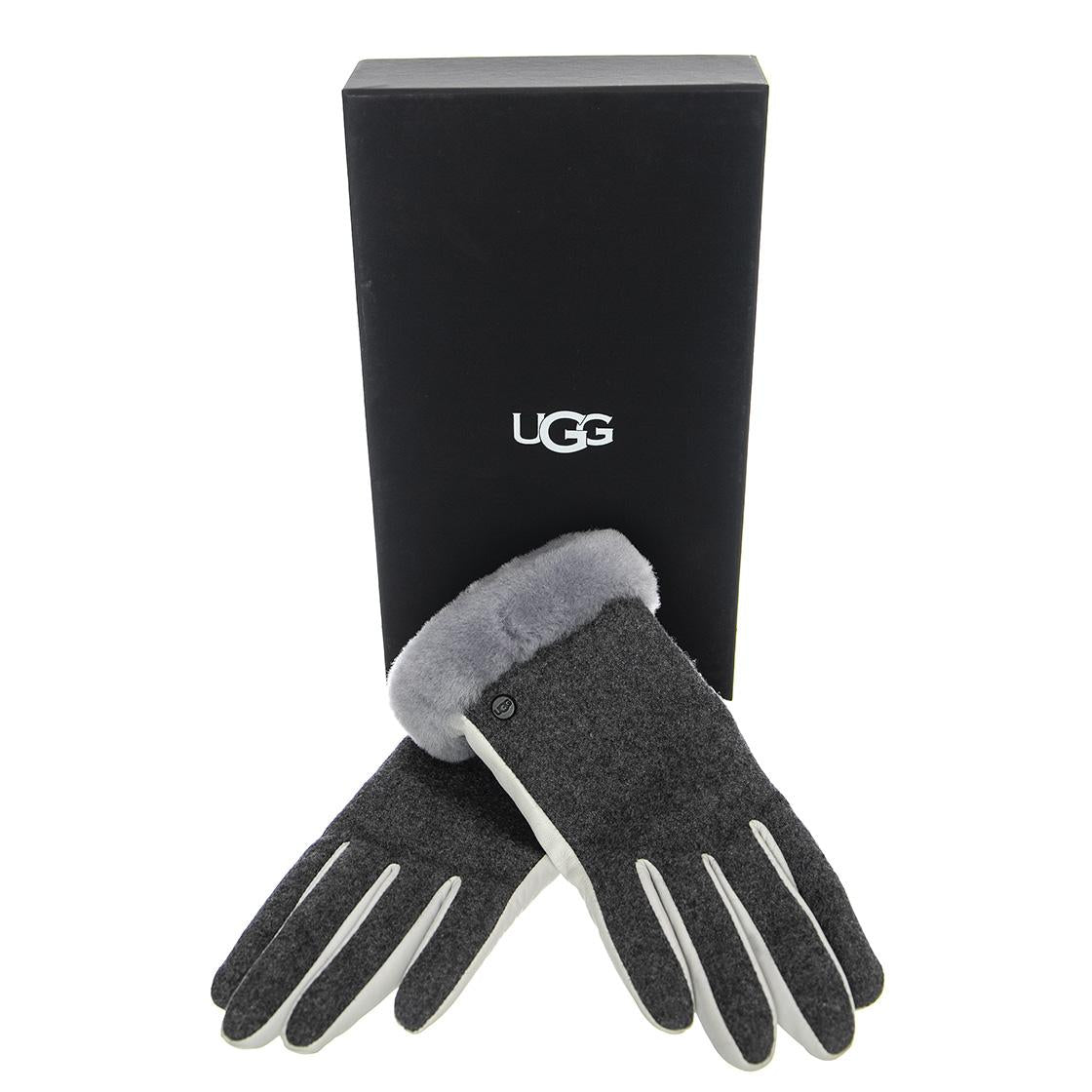 Fabric Leather Shorty W Tech - Guanti Donna Grigio / Light Grey 20176BX-PINK  UGG 