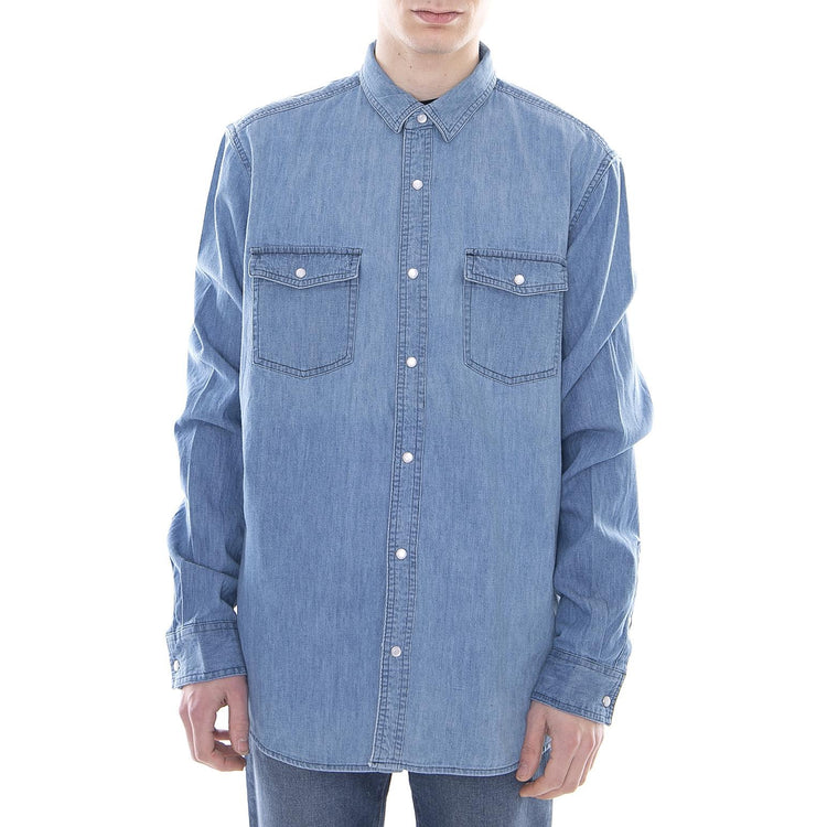 Boye Slim Denim Shirt Jacket - Light Denim Blue - Giacca Leggera Uomo Blu 22008242-Light Blue Denim  ONLY & SONS 